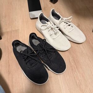 Allbirds bundle - black and white tree runners sneakers. Women’s 9